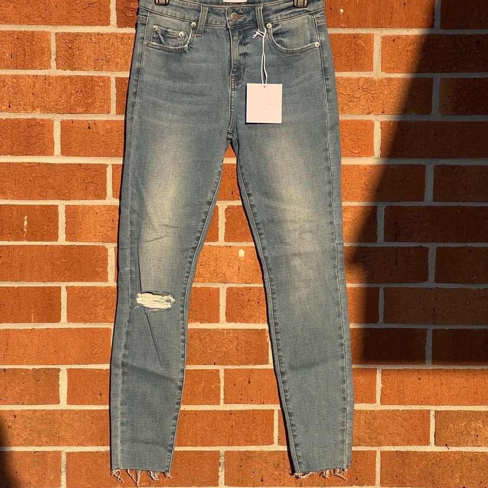 Pistola Blue Skinny Jeans with Distressed Details